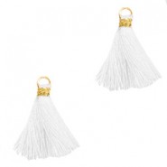 Ibiza style Tassel 1.5cm Gold-white